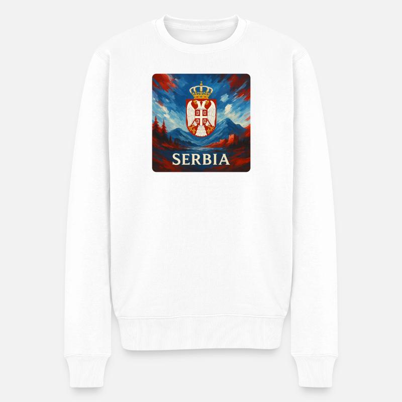 Conception de légende serbe - Pull Premium bio Homme - blanc