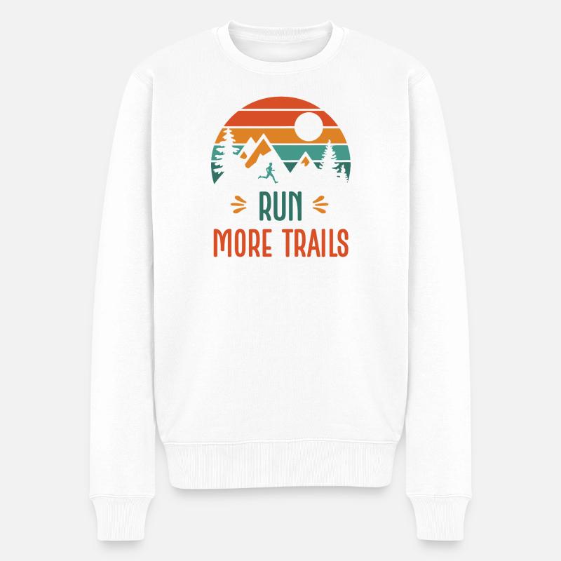 Courez plus de sentiers - Pull Premium bio Homme - blanc