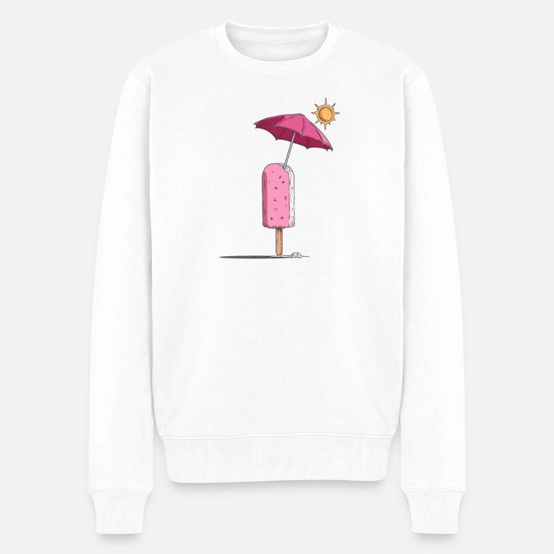 Rêve d’été sur glace avec parasol - Pull Premium bio Homme - blanc
