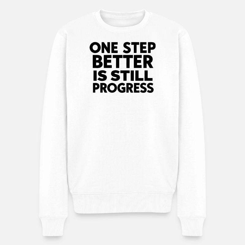 Lebendiges geometrisches abstraktes Muster - Männer Premium Bio Pullover - Weiß