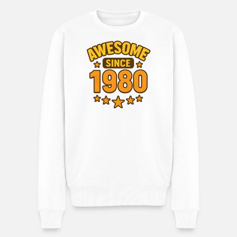 Awesome since 1980 - Männer Premium Bio Pullover - Weiß
