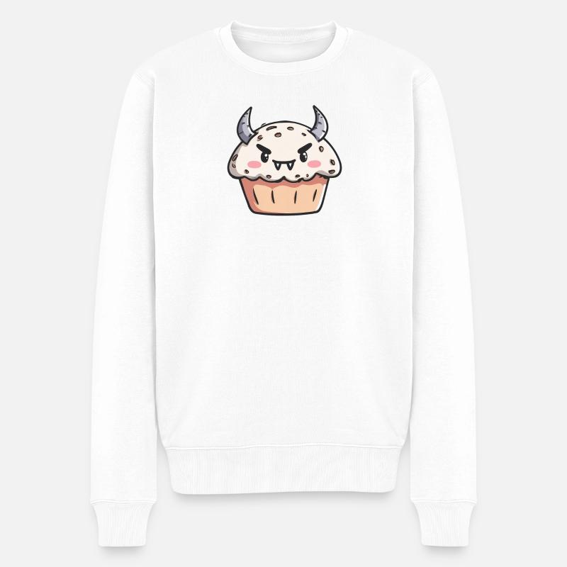 Illustration de cupcake monstre mignon - Pull Premium bio Homme - blanc