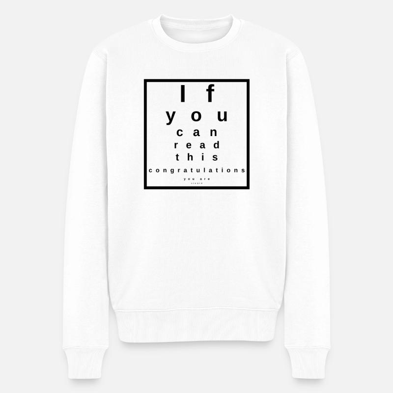 Test oculaire - Pull Premium bio Homme - blanc