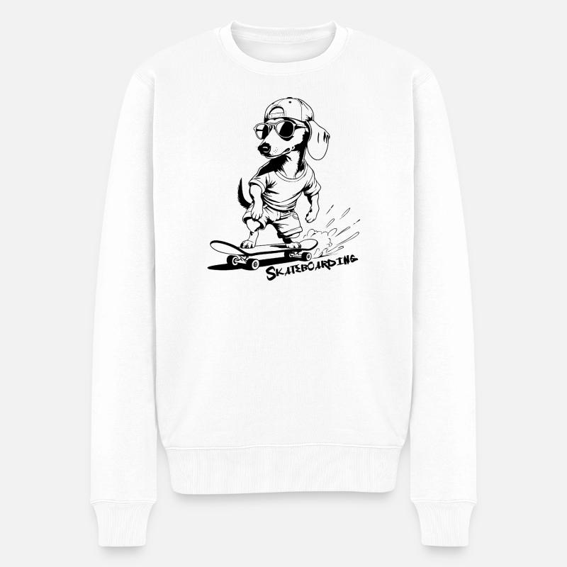 Planche à roulettes, Planche à roulettes - Pull Premium bio Homme - blanc