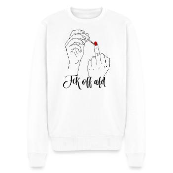 Middle finger against AFD Fck of Alternative - Men's Premium Organic Jumper - white - Front - Thijin (182cm)
