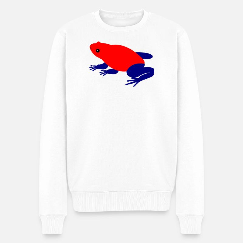 Erdbeer Pfeilgiftfrosch Tierkunst - Männer Premium Bio Pullover - Weiß