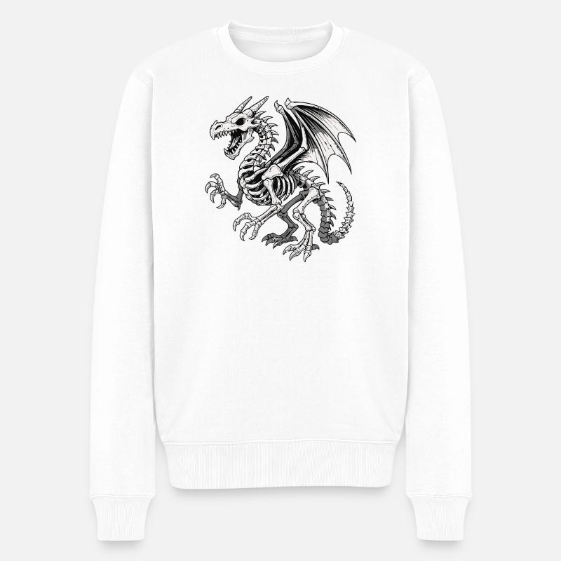 Illustration de squelette de dragon céleste - Pull Premium bio Homme - blanc