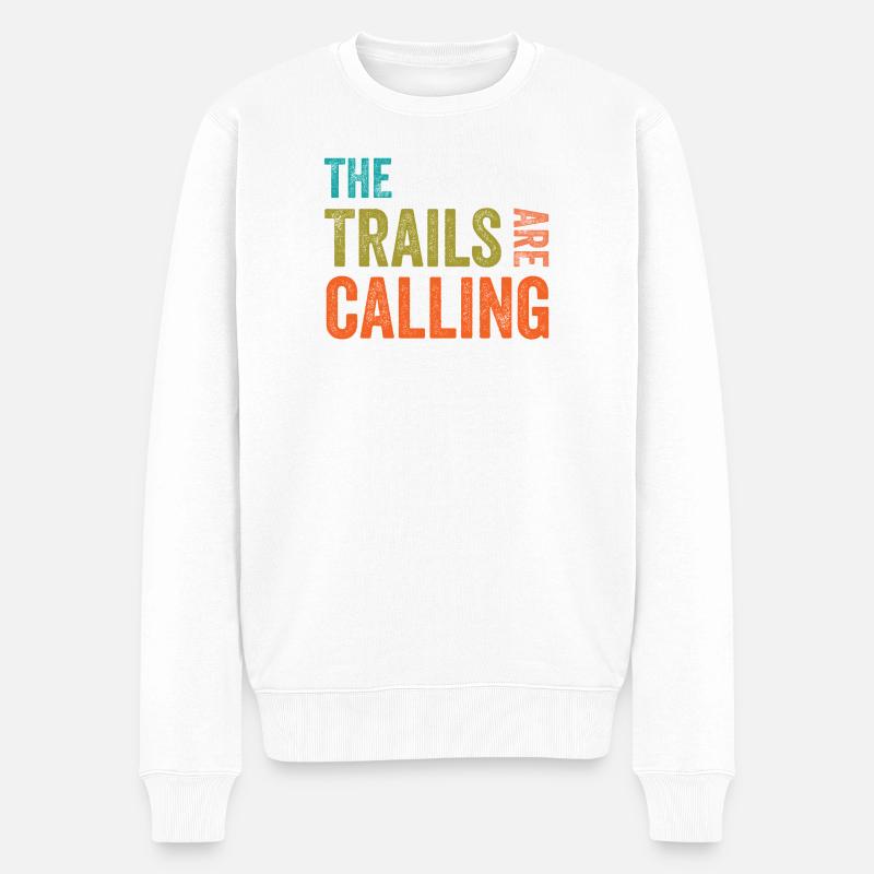 Die Spuren rufen - Männer Premium Bio Pullover - Weiß