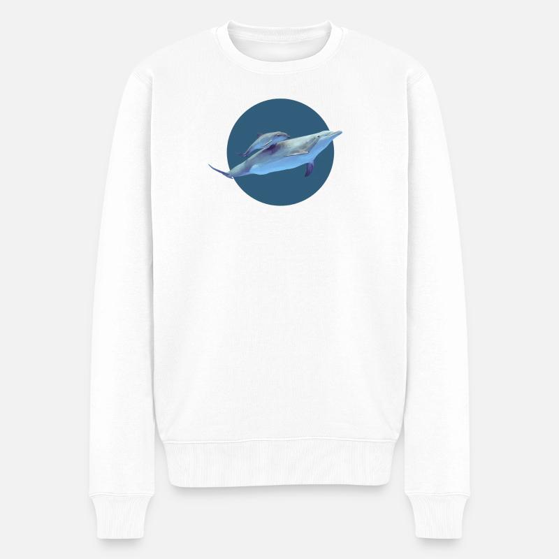 Delfin - Männer Premium Bio Pullover - Weiß