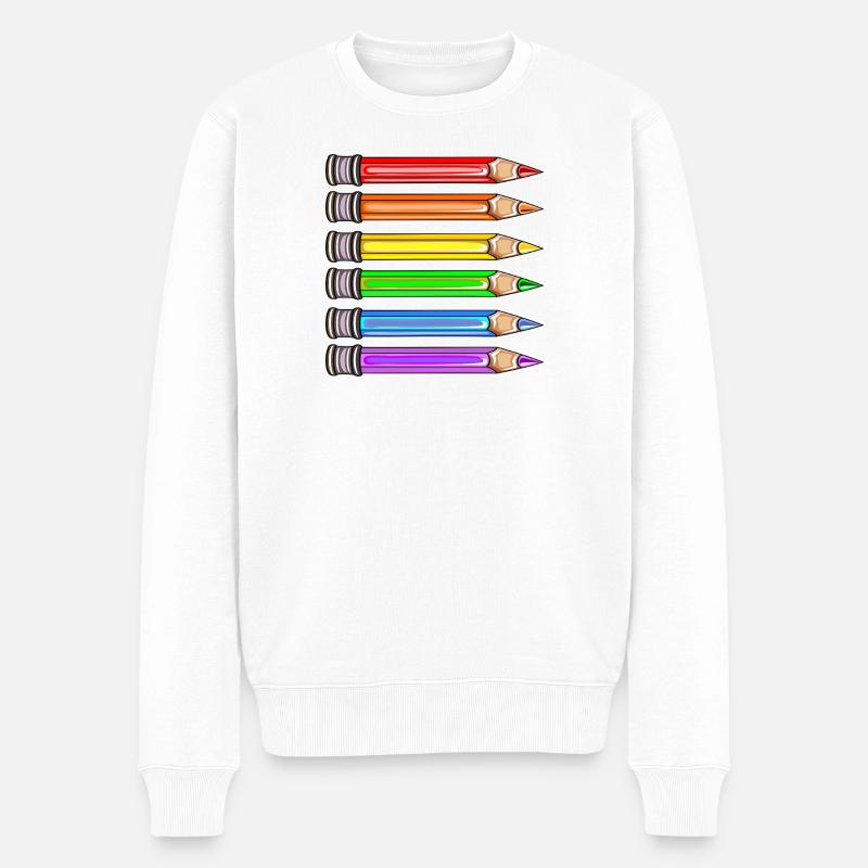 DRAPEAU ARC-EN-CIEL DE LA FIERTÉ - Pull Premium bio Homme - blanc