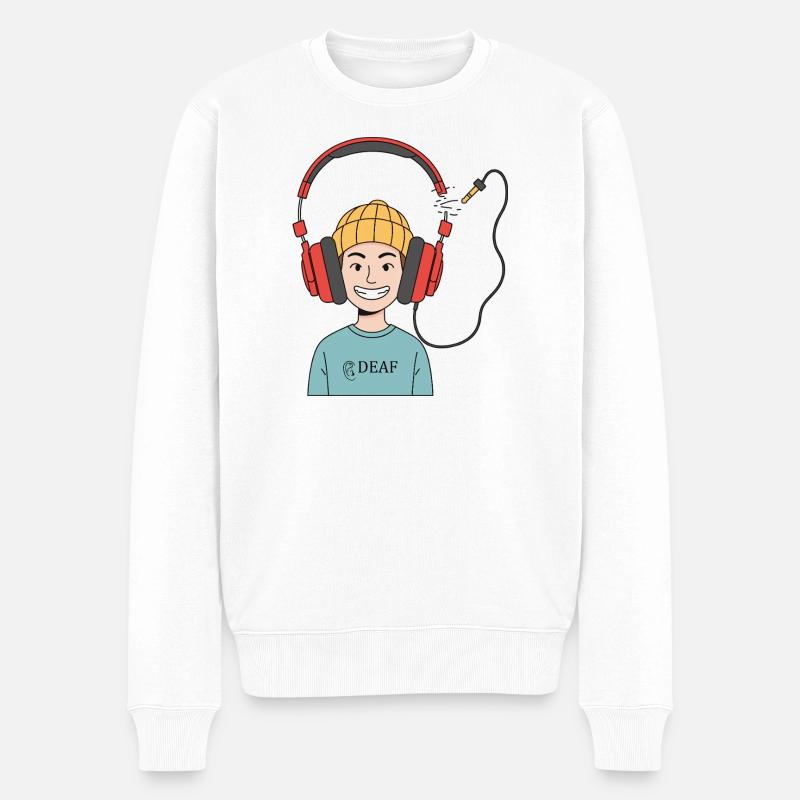 Sourds et heureux - Pull Premium bio Homme - blanc