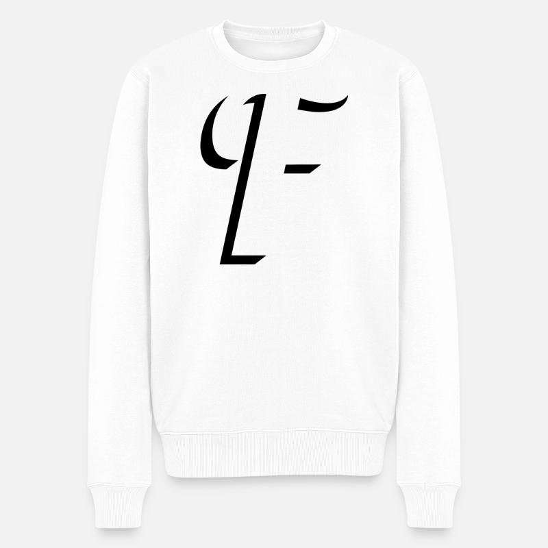 Letter F, Name, der Buchstabe F - Männer Premium Bio Pullover - Weiß