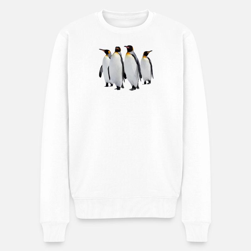 Pinguine - Männer Premium Bio Pullover - Weiß