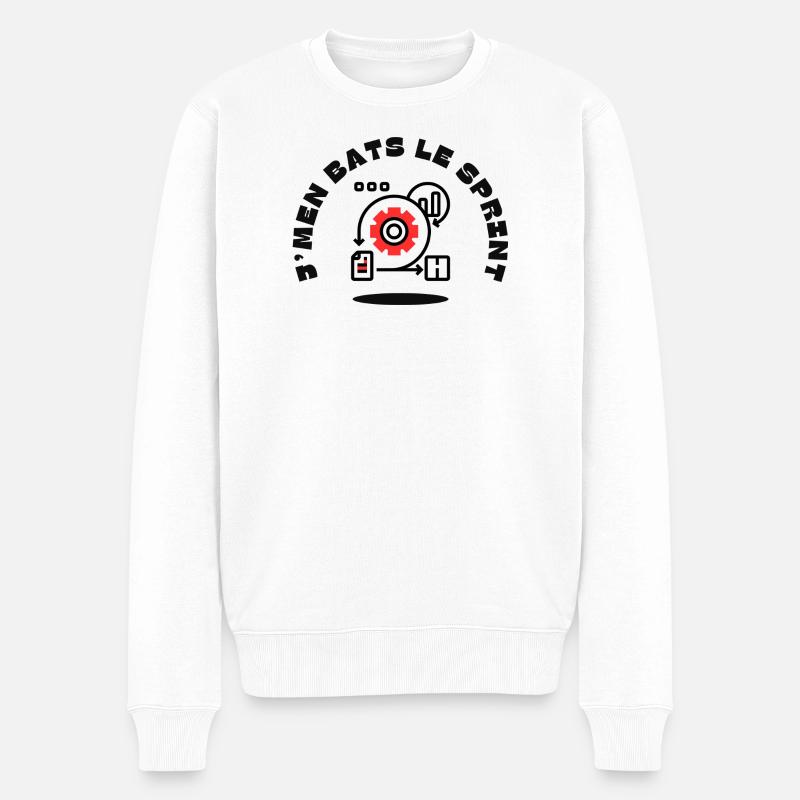 Ich habe den Sprint geschafft - Männer Premium Bio Pullover - Weiß