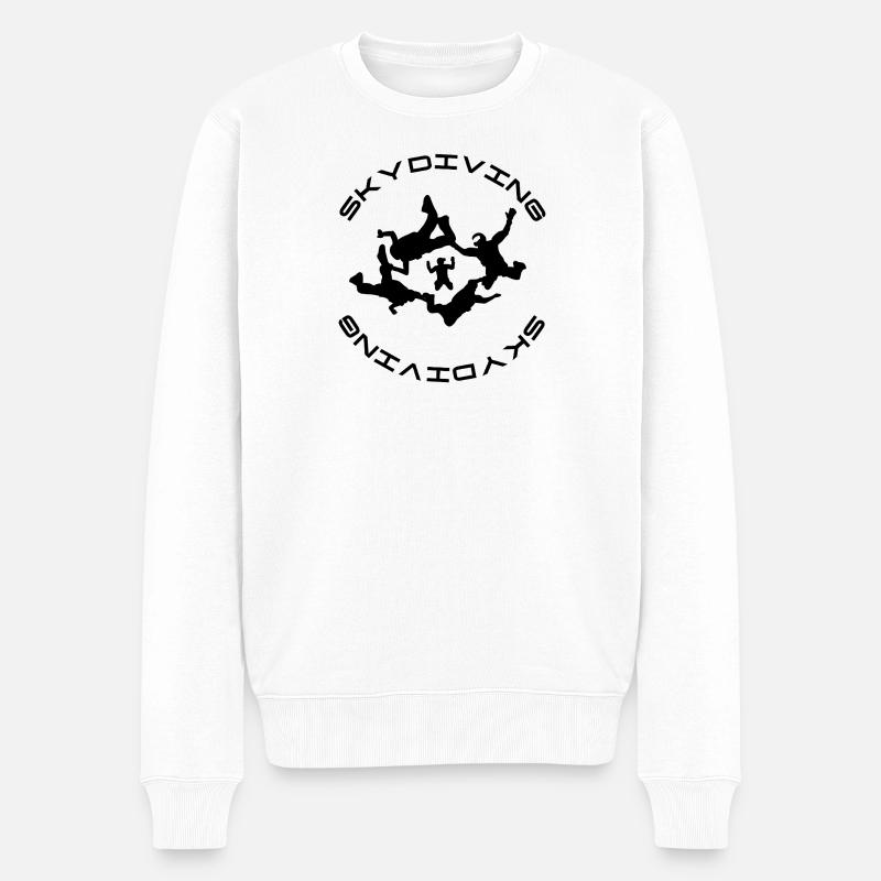 Skydiving - Männer Premium Bio Pullover - Weiß