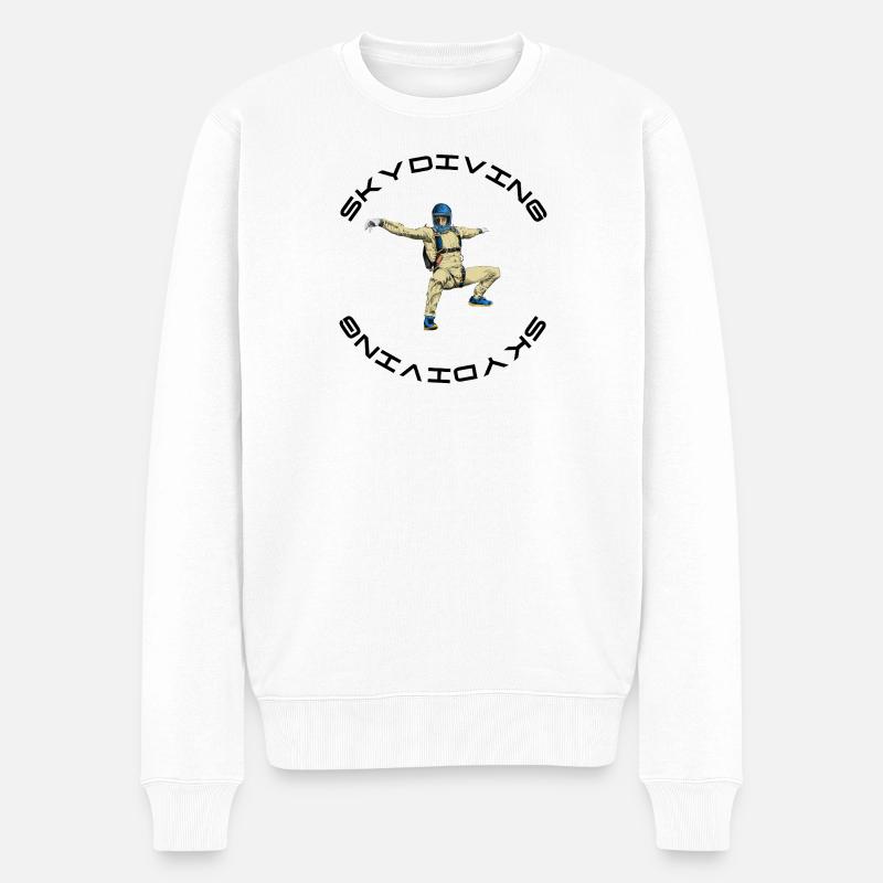 Skydiving - Männer Premium Bio Pullover - Weiß