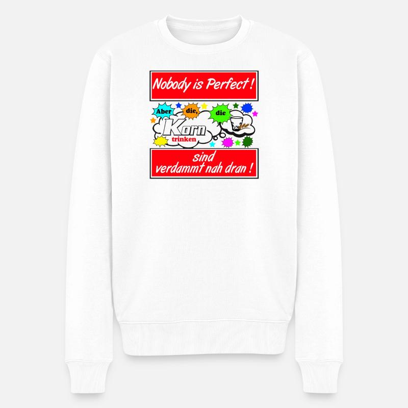 Korntrinker Spruchmotiv - Männer Premium Bio Pullover - Weiß