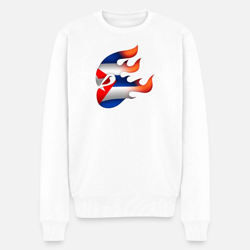 Flagge von Kuba - Kuba - Ninja - Männer Premium Bio Pullover - Weiß
