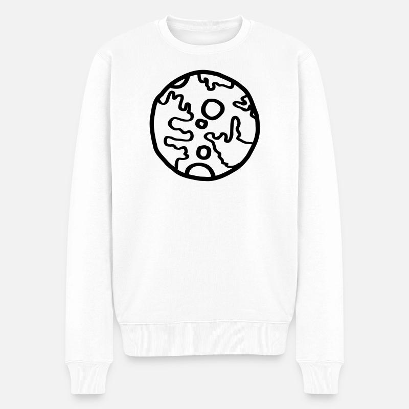 Planète Space Doodle Simple - Pull Premium bio Homme - blanc