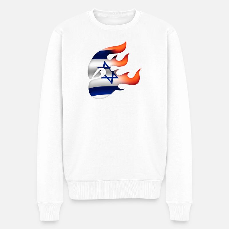 Flagge Israels - Israel - Ninja - Männer Premium Bio Pullover - Weiß