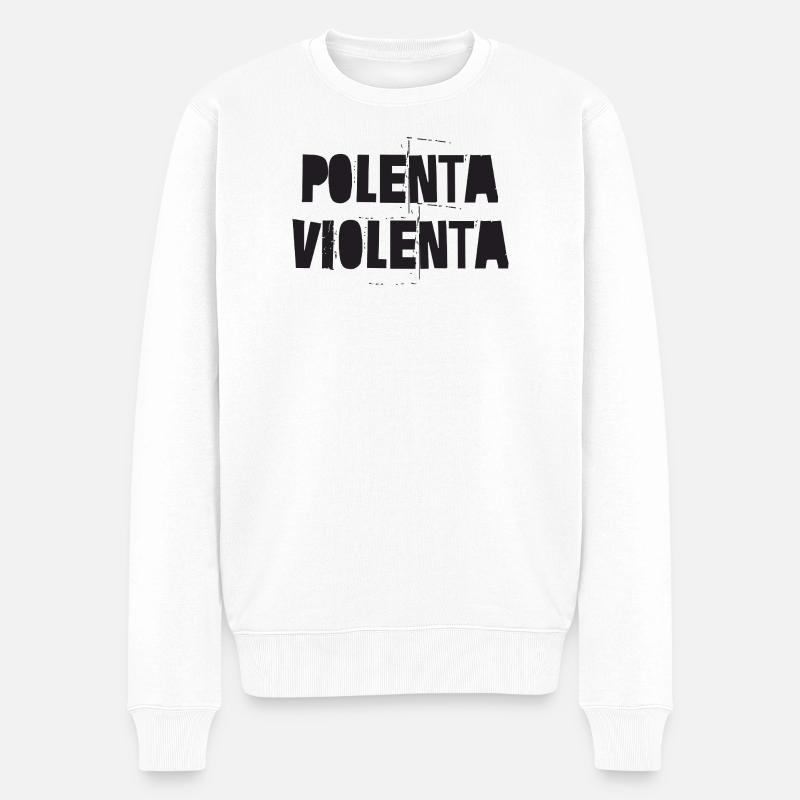 Polenta Violenta - Pull Premium bio Homme - blanc