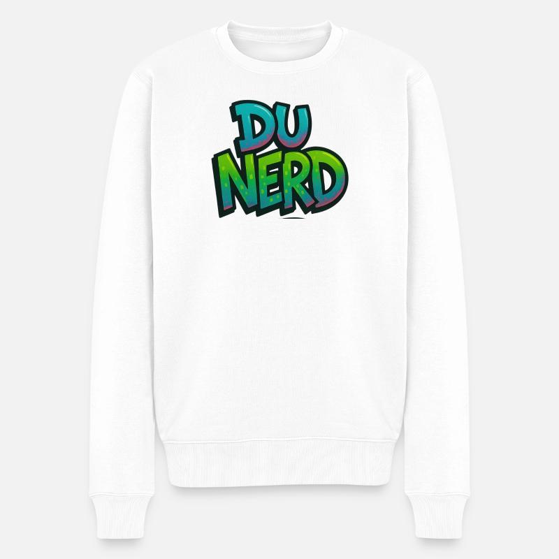 Design nerd avec dégradé - Pull Premium bio Homme - blanc