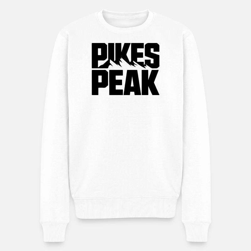 Pikes Peak Moderner Berg - Männer Premium Bio Pullover - Weiß