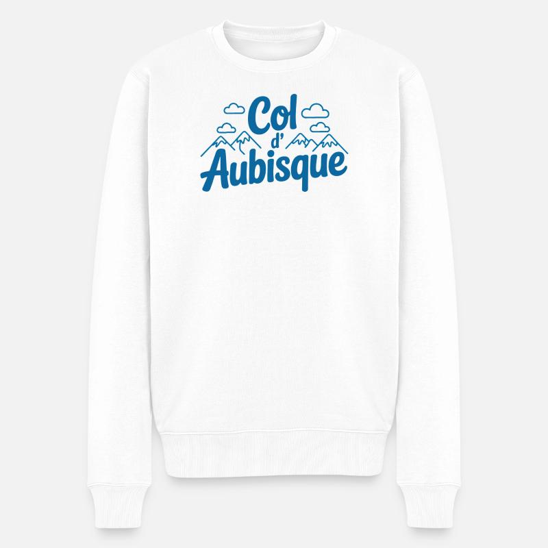 Col d’Aubisque Art ludique de l’escalade - Pull Premium bio Homme - blanc