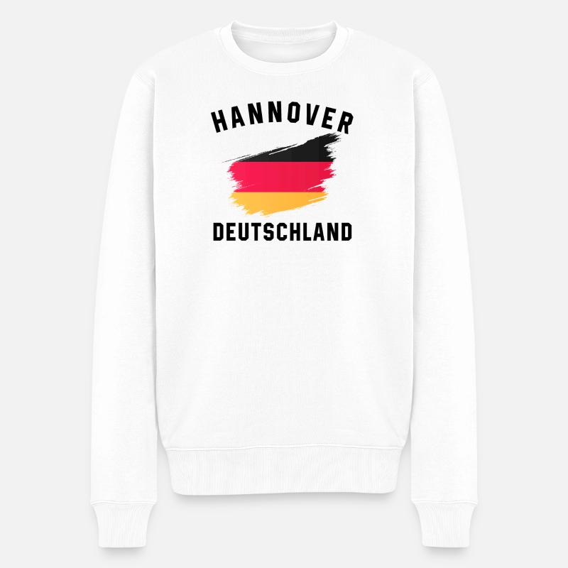Deutsche Flagge Künstlerischer Pinselstrich - Männer Premium Bio Pullover - Weiß