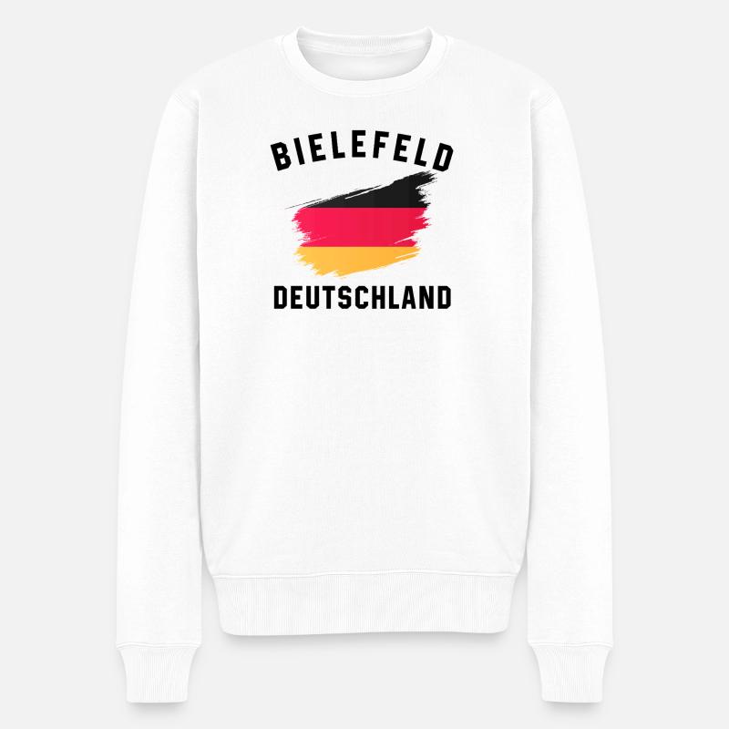 Deutsche Flagge künstlerischer Pinselstrich - Männer Premium Bio Pullover - Weiß