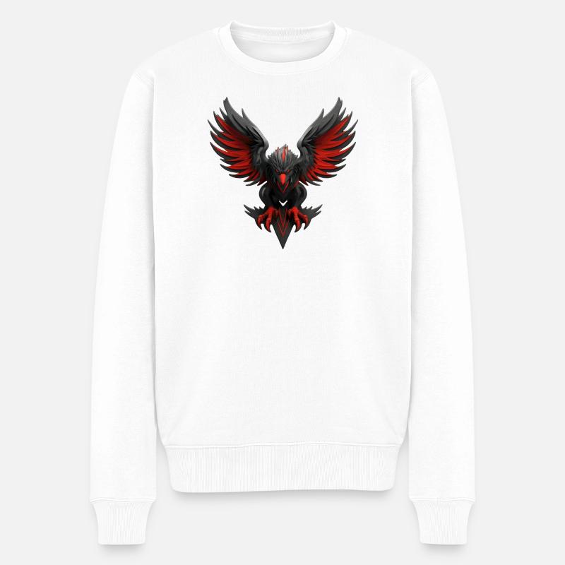Dunkles mythisches Adler-Emblem - Männer Premium Bio Pullover - Weiß