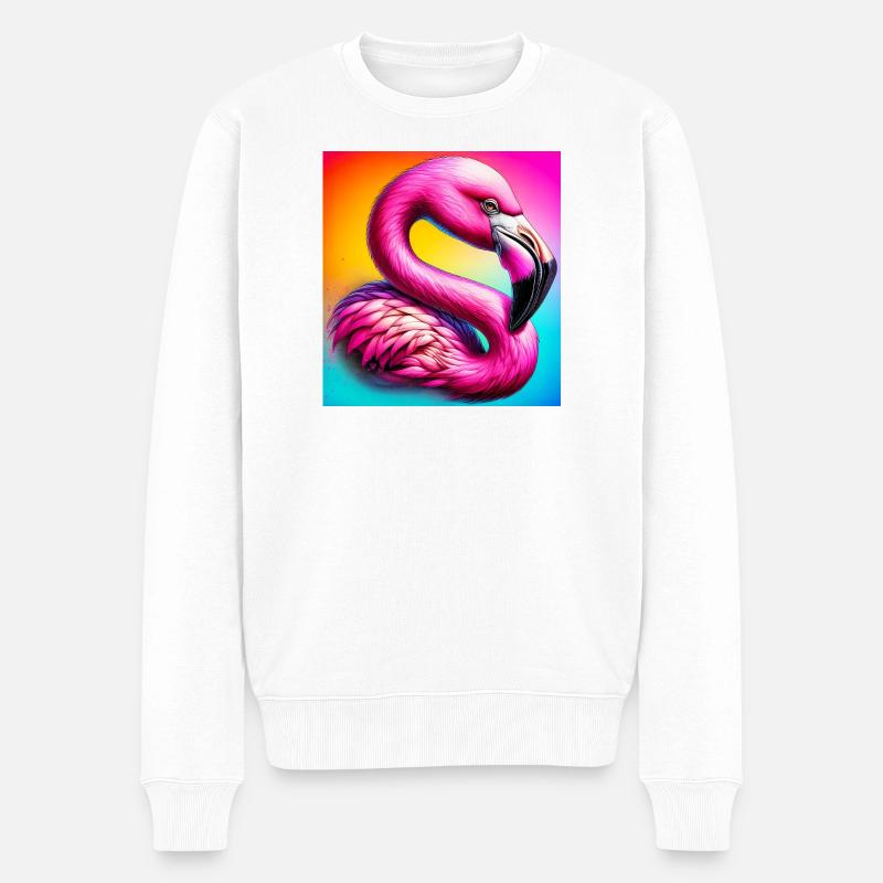 Flamingo - Männer Premium Bio Pullover - Weiß