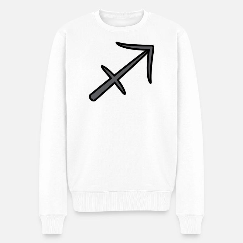 Schütze Sternzeichen Symbol Schwarz & Grau - Männer Premium Bio Pullover - Weiß