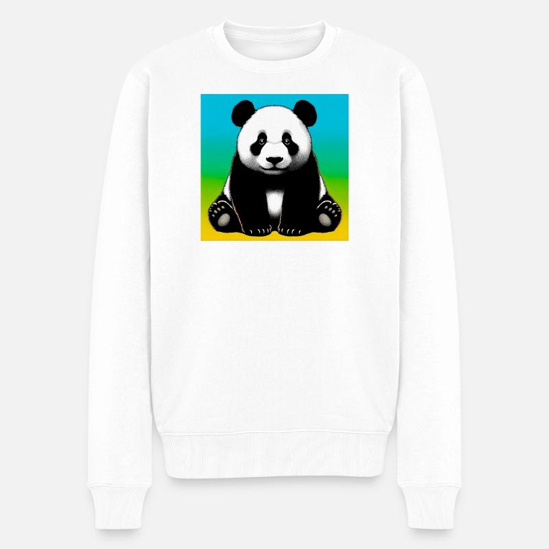 Panda - Männer Premium Bio Pullover - Weiß