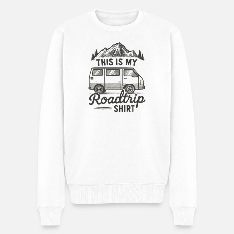 Camping Camper Caravan - Männer Premium Bio Pullover - Weiß