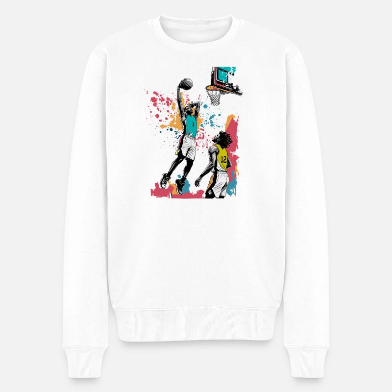 Basketball - Männer Premium Bio Pullover - Weiß