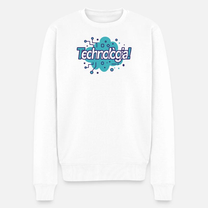 Technologie - Männer Premium Bio Pullover - Weiß