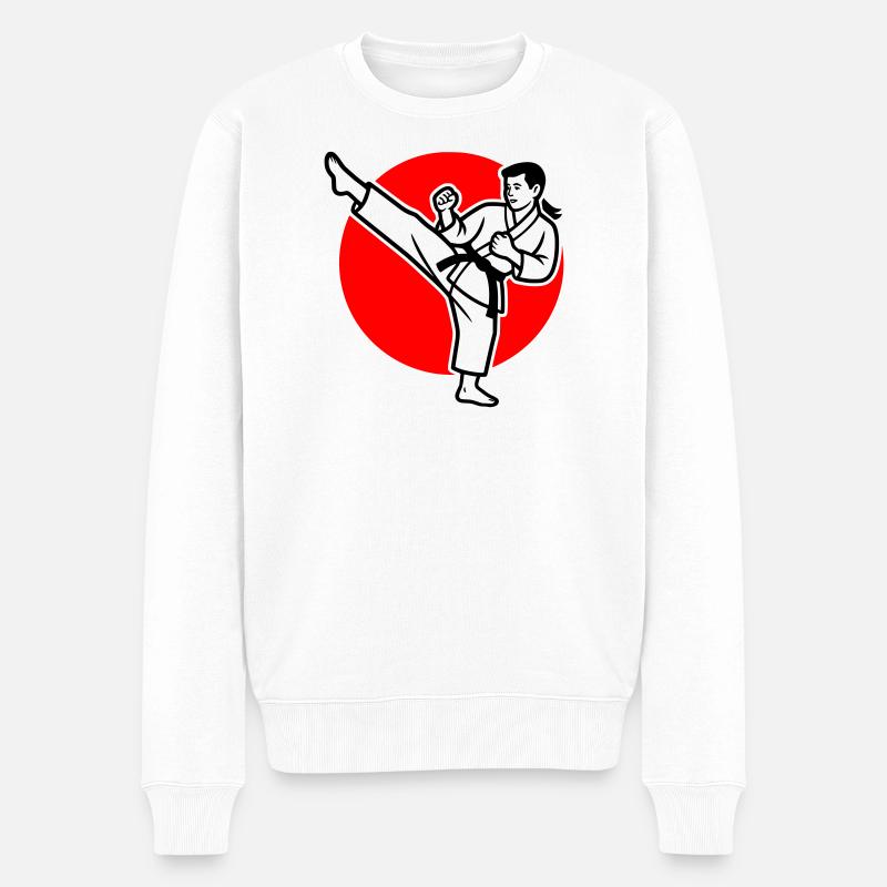 Karaté Mae-Geri - Pull Premium bio Homme - blanc