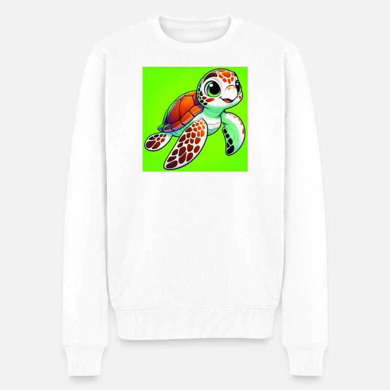 Schildkröte - Männer Premium Bio Pullover - Weiß