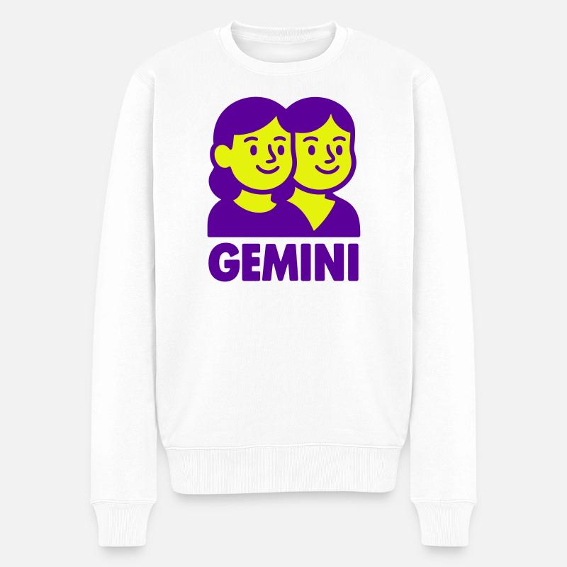 Signe du zodiaque Gémeaux / Gémeaux - Pull Premium bio Homme - blanc