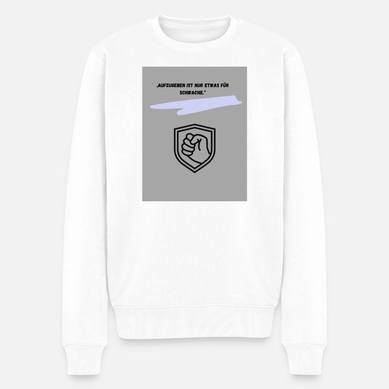 Motivierender Schutzsymbol Druck - Männer Premium Bio Pullover - Weiß