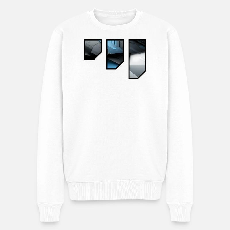 Futuristic Techno Abstract Pattern - Men's Premium Organic Jumper - white