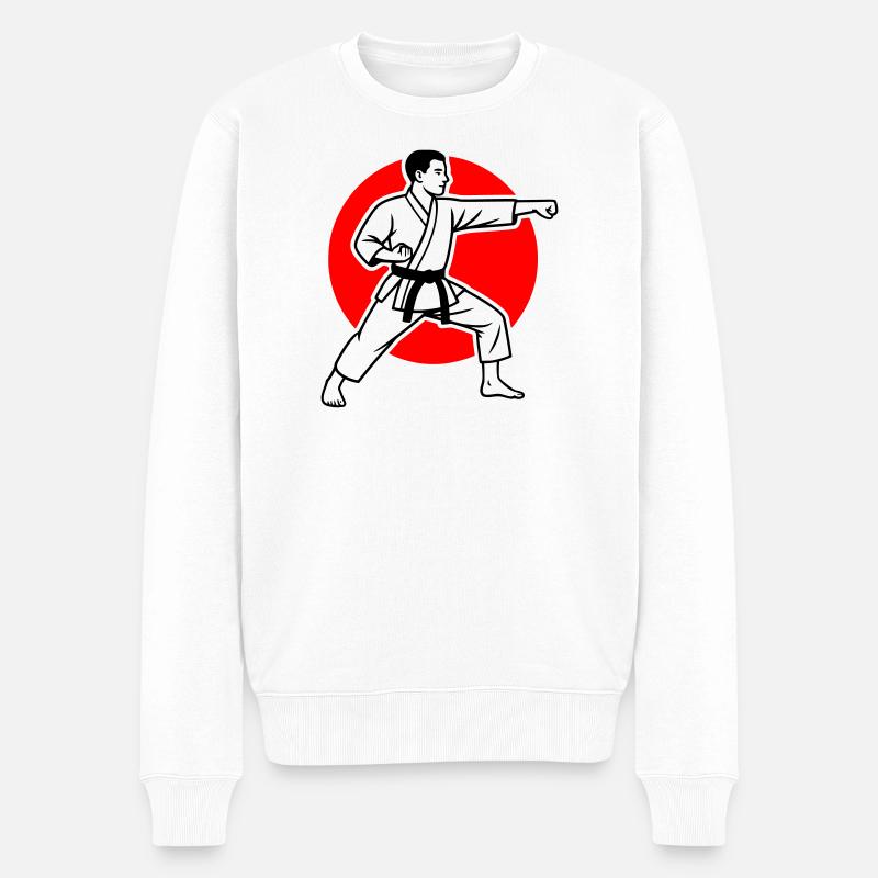 Karate Oi-Zuki - Männer Premium Bio Pullover - Weiß