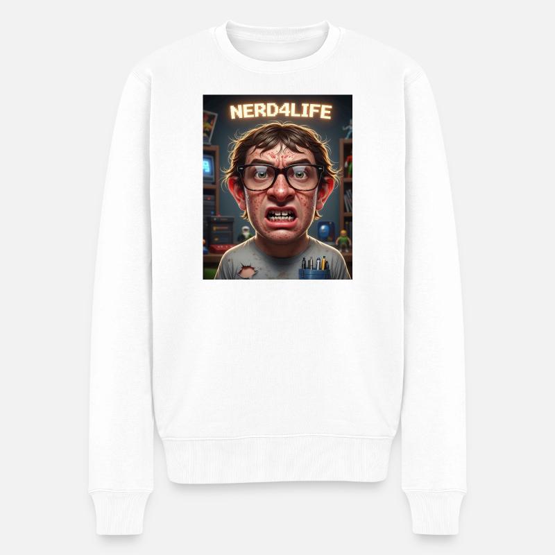 Nerd4Life Impression de style pixel - Pull Premium bio Homme - blanc