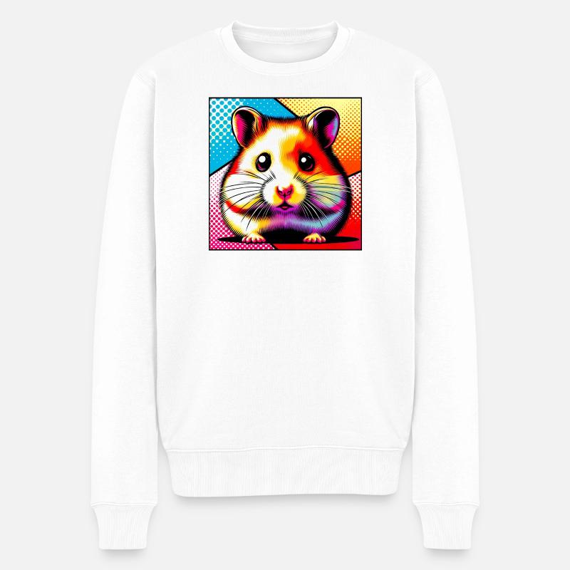 Hamster - Männer Premium Bio Pullover - Weiß