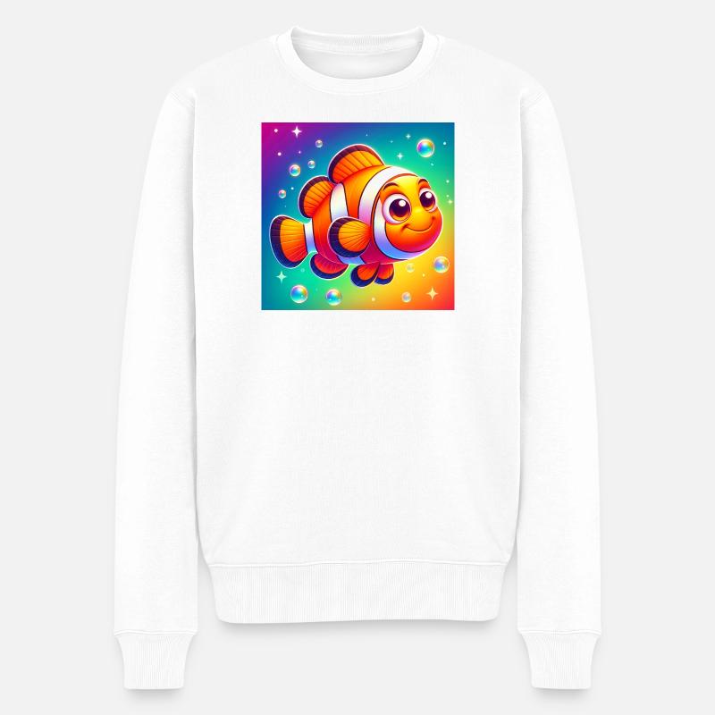 Clownfisch - Männer Premium Bio Pullover - Weiß
