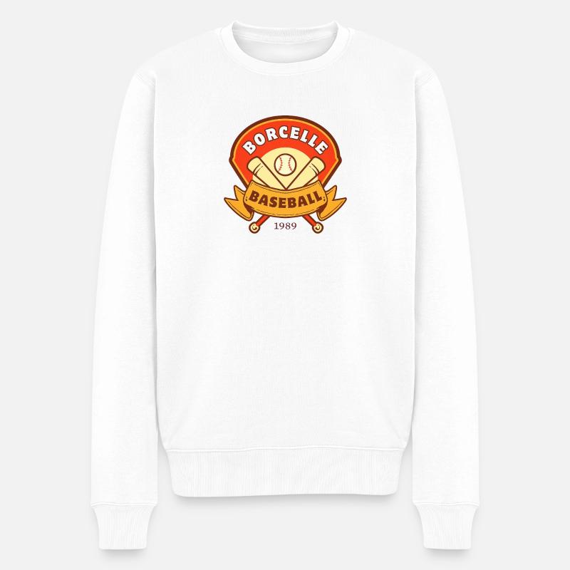 Vintage Borcelle Baseball Emblem - Männer Premium Bio Pullover - Weiß