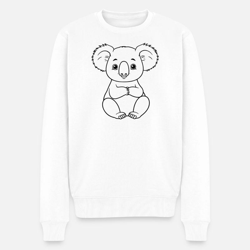 Koala minimaliste - Pull Premium bio Homme - blanc