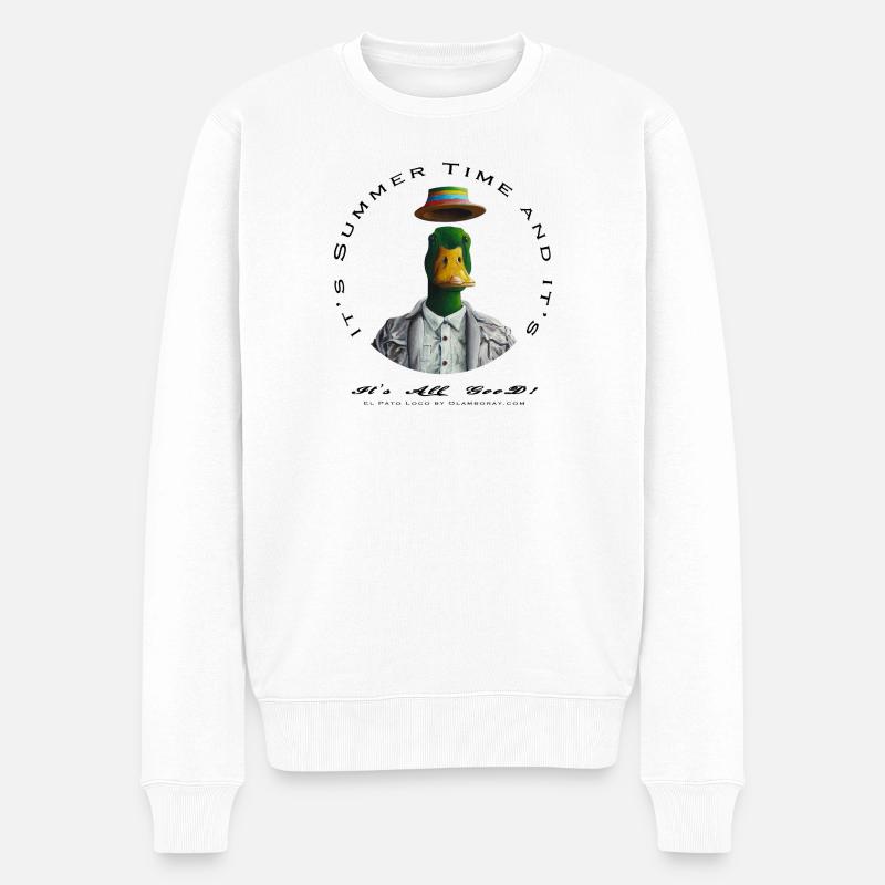 Canard Stylé et joyeux - Pull Premium bio Homme - blanc