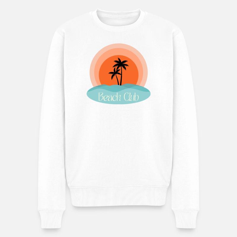 Beach Club Sunset - Männer Premium Bio Pullover - Weiß